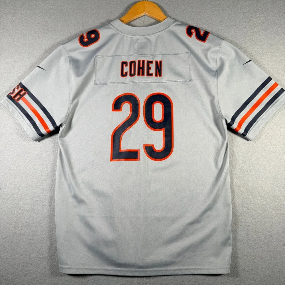 Nike Chicago Bears Tarik Cohen 29 Jersey Youth XL Gray NFL On Field 15129